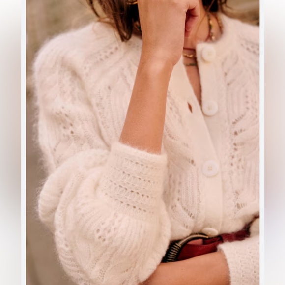 Sezane Alma Cardigan cream/white Knit Cardigan - Picture 11 of 11
